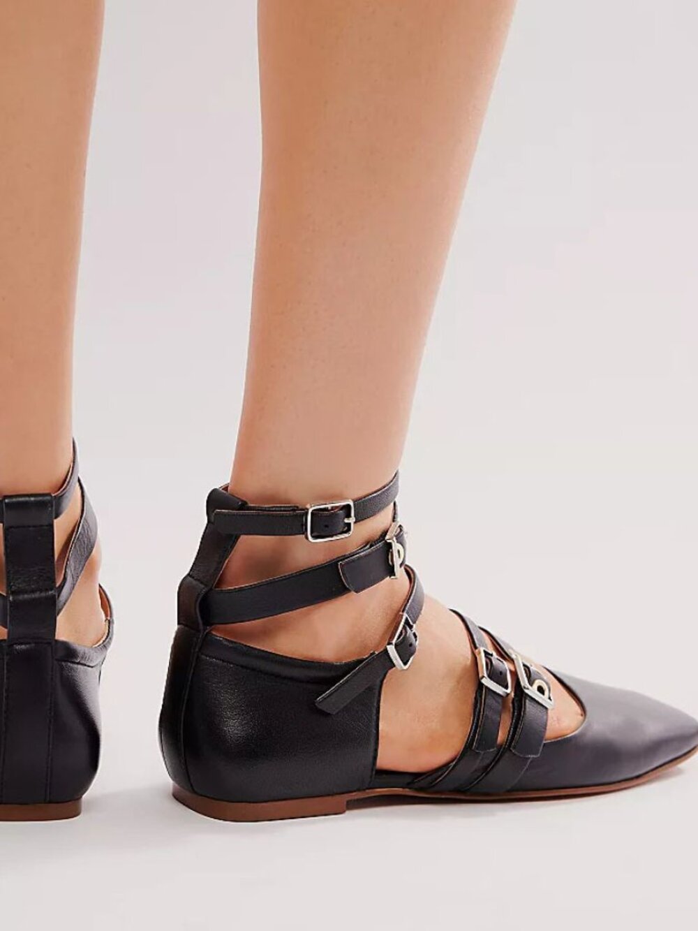 FREE PEOPLE Hart Buckle Flats / Black - Picture 2 of 12